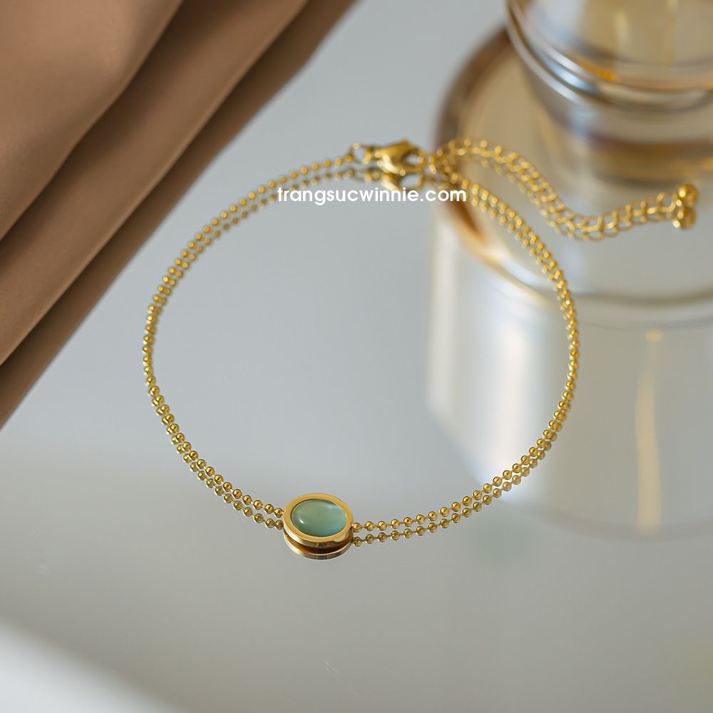  Lắc chân titan Green Opal 