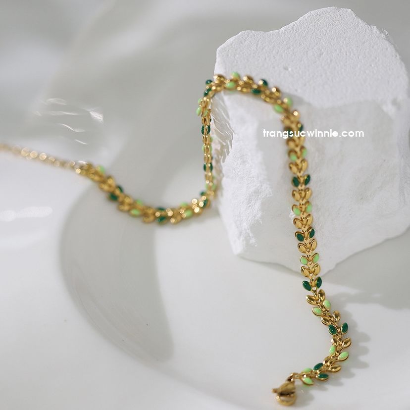  Lắc chân titan Lá xanh 