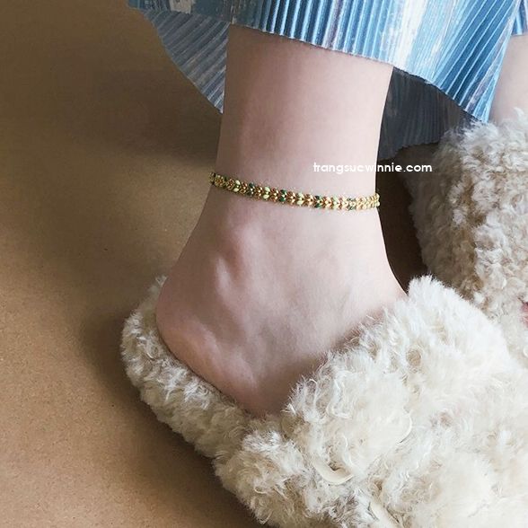  Lắc chân titan Lá xanh 