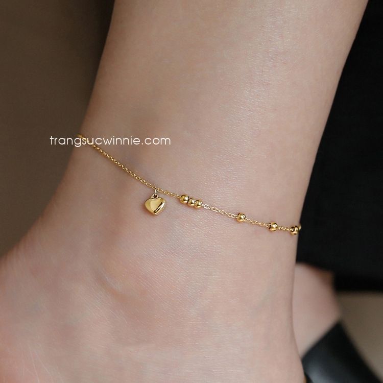  Lắc chân titan Tiny heart 