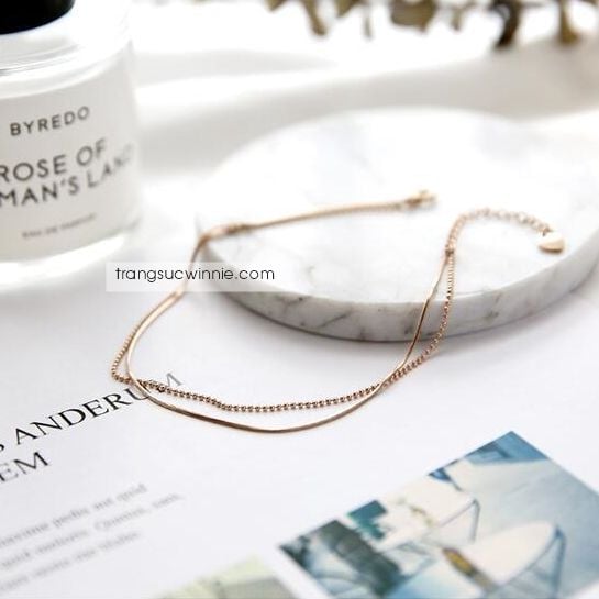  Lắc chân titan trơn mảnh bi VH 