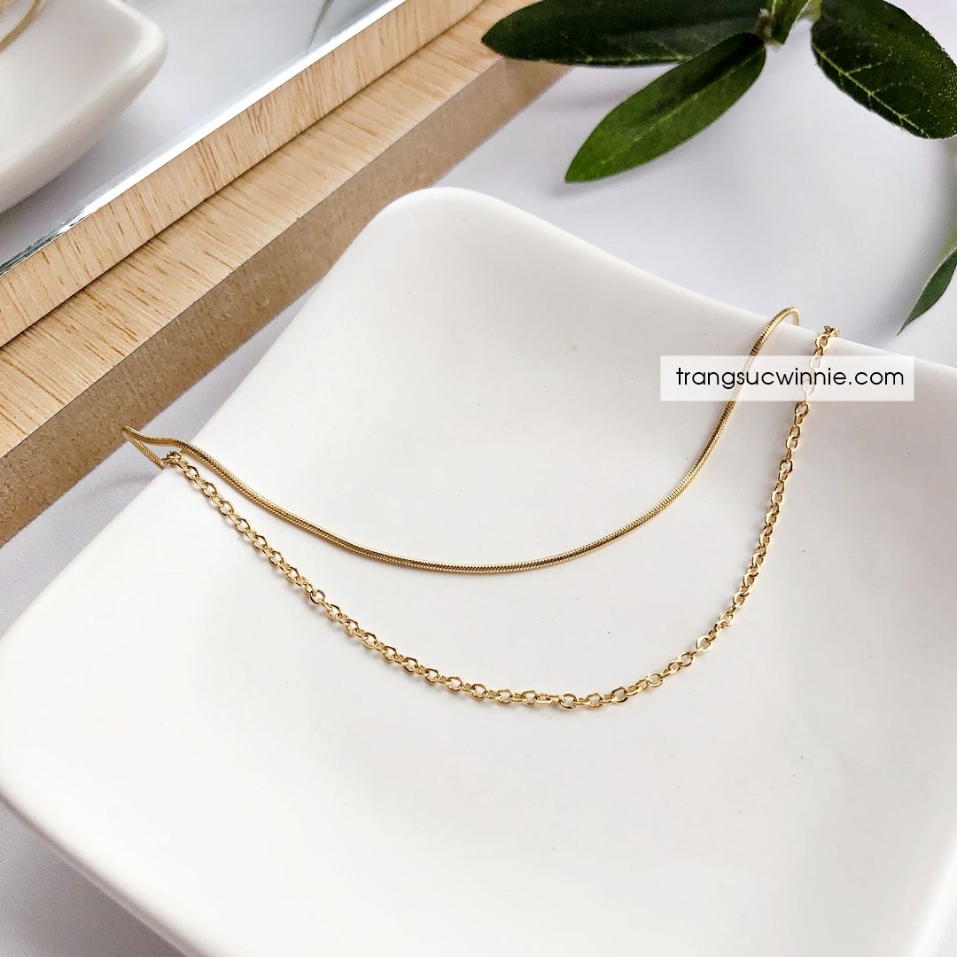  Lắc chân titan trơn mảnh twin 