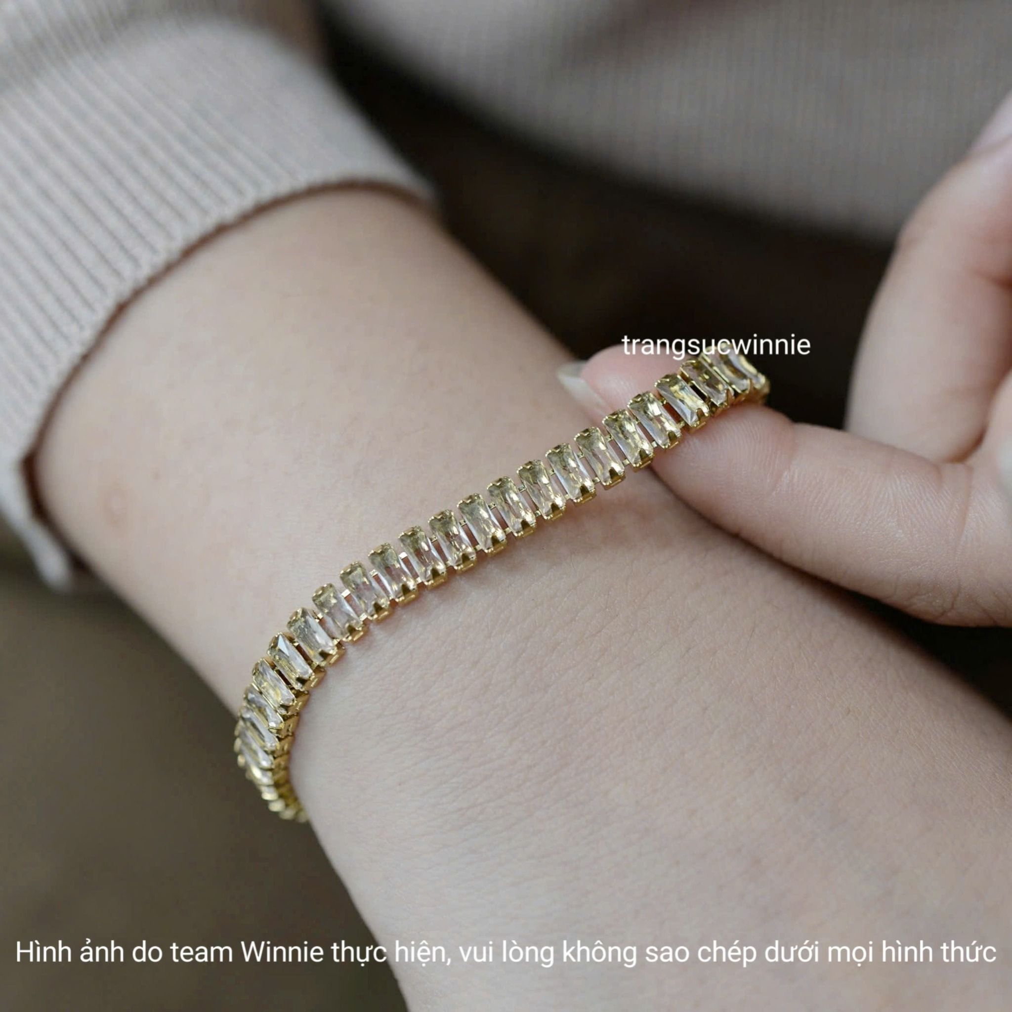  Lắc tay titan Baguette Deco 