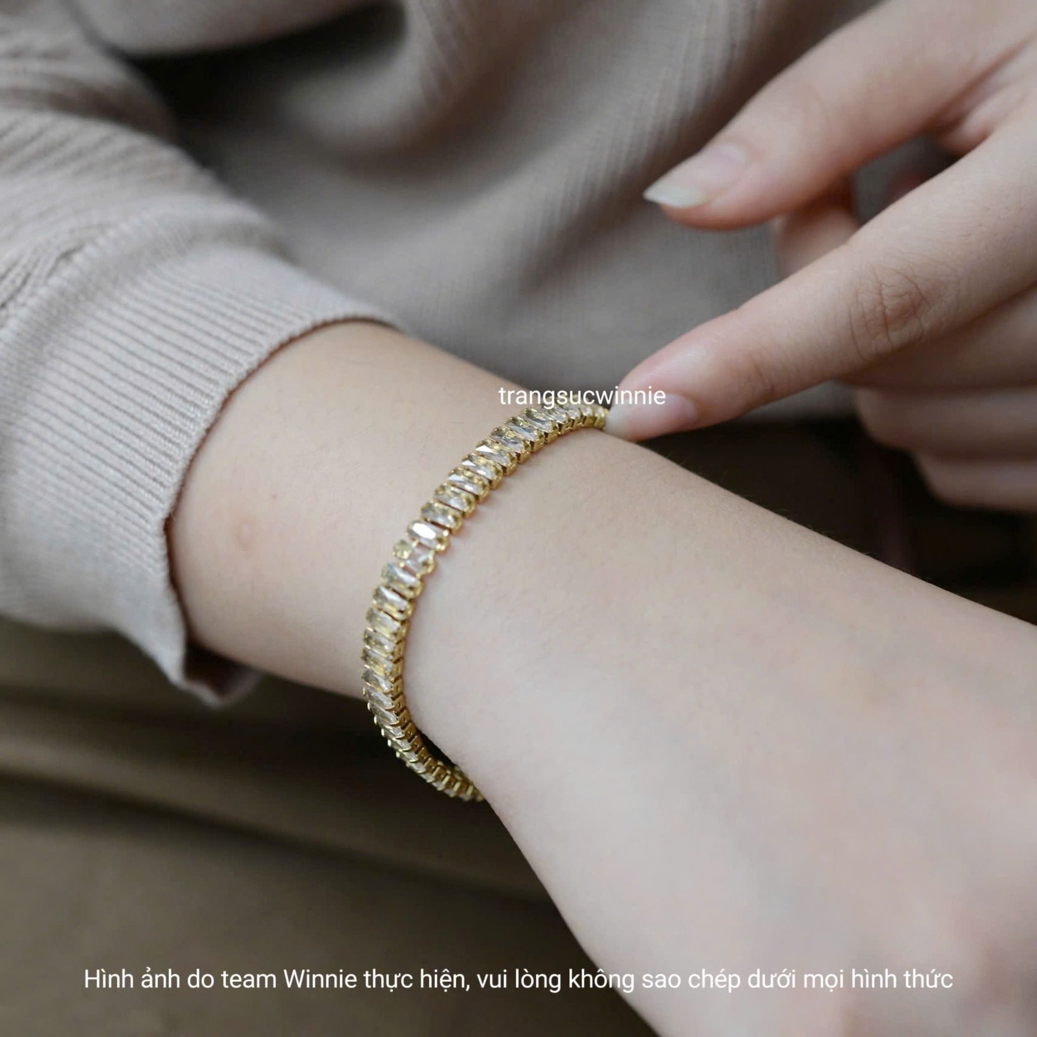  Lắc tay titan Baguette Deco 