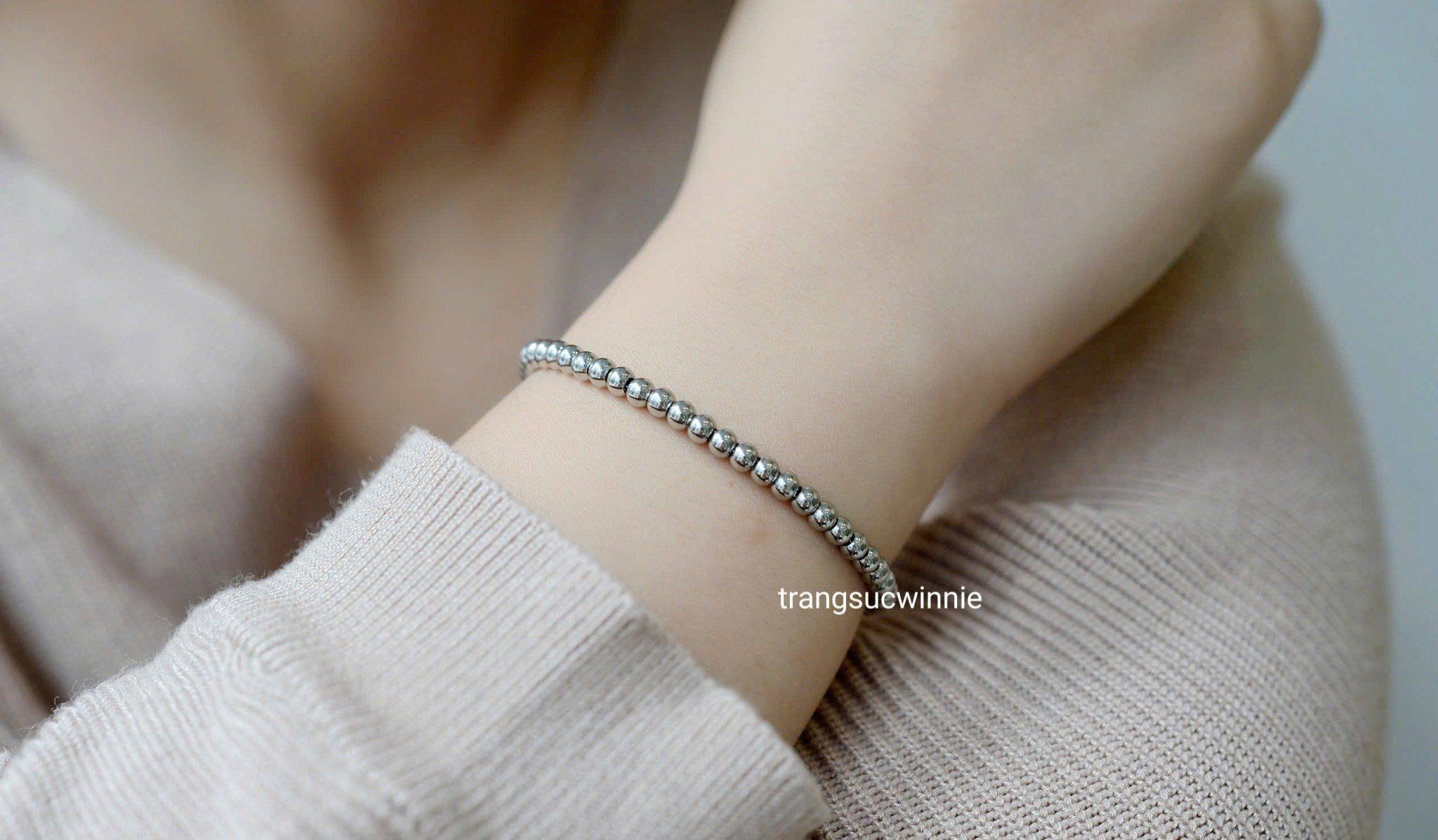  Lắc tay titan bi round tag 