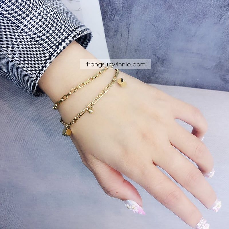  Lắc tay titan Chain cube 