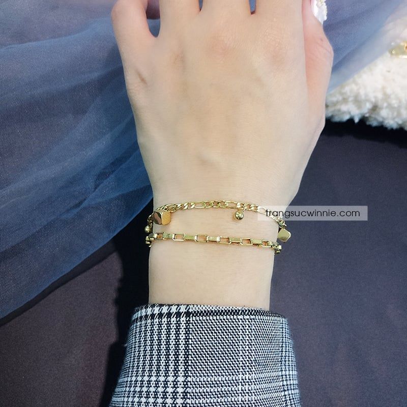  Lắc tay titan Chain cube 