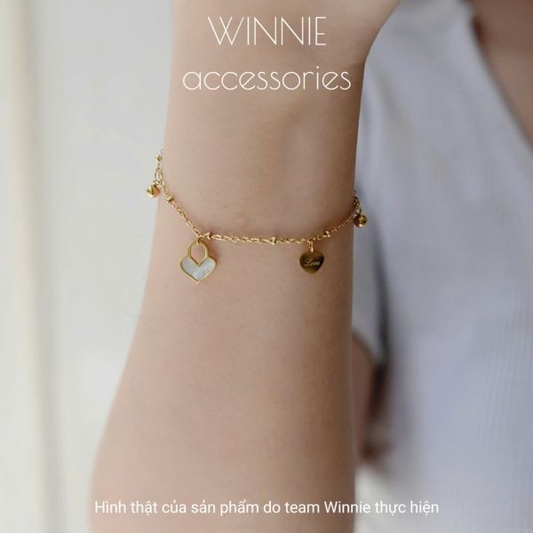  Lắc tay titan Charm heart 