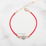  Lắc tay titan Charm redline trắng 