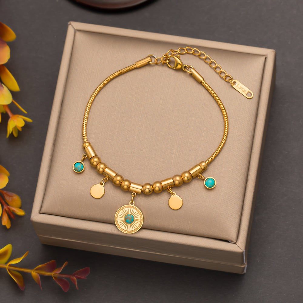  Lắc tay titan Charm xanh 