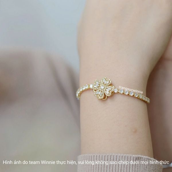  Lắc tay titan Clover đá VG 