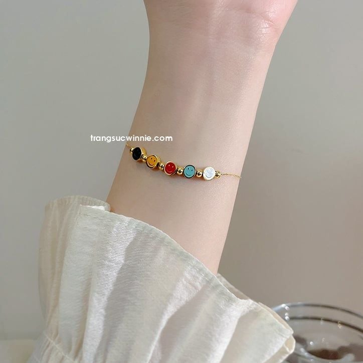  Lắc tay titan Color smile bi 