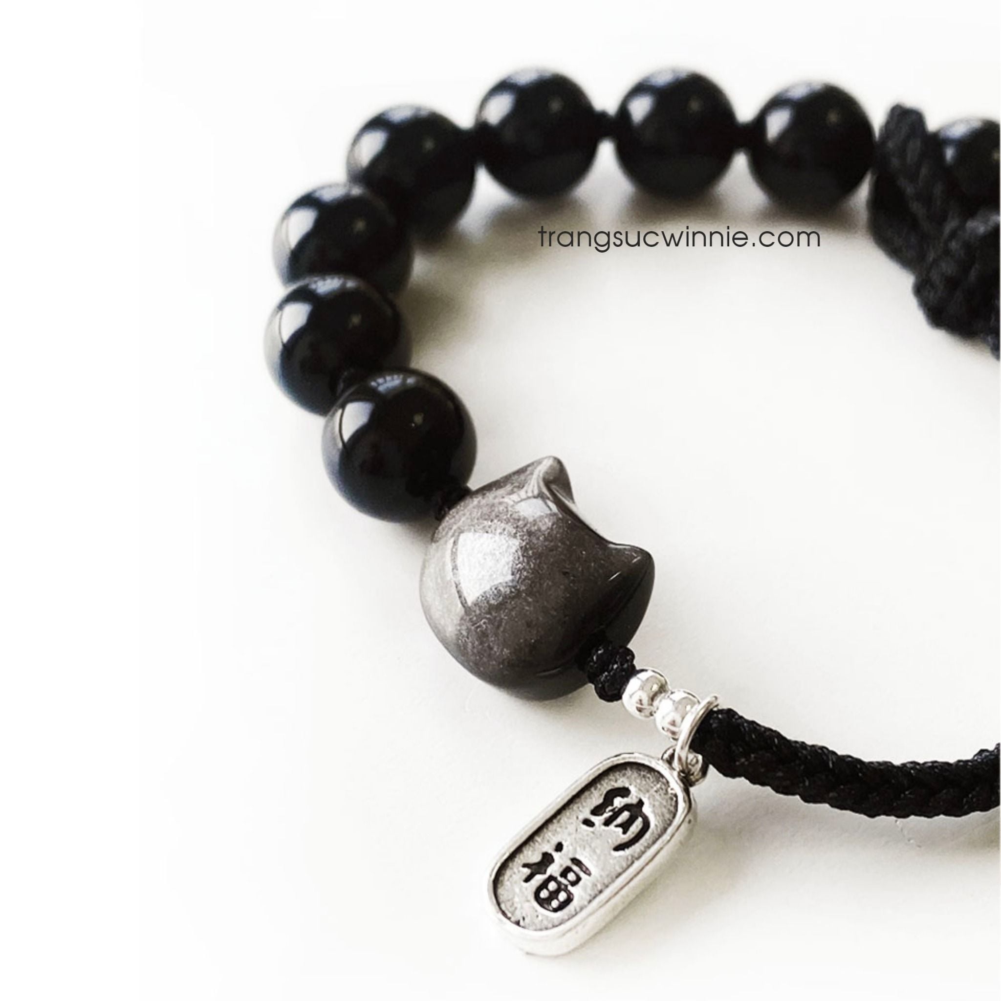  Lắc tay Mèo dây đen 
