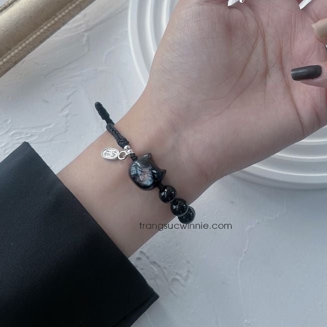  Lắc tay Mèo dây đen 