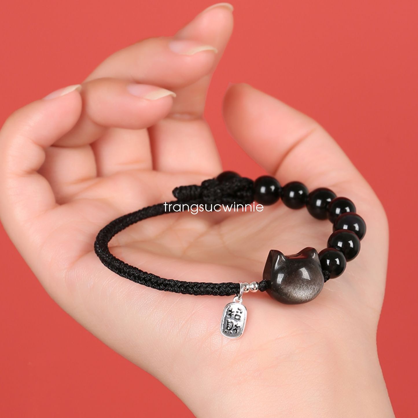  Lắc tay Mèo dây đen 