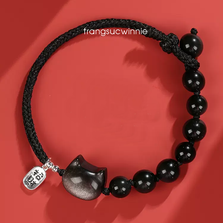  Lắc tay Mèo dây đen 