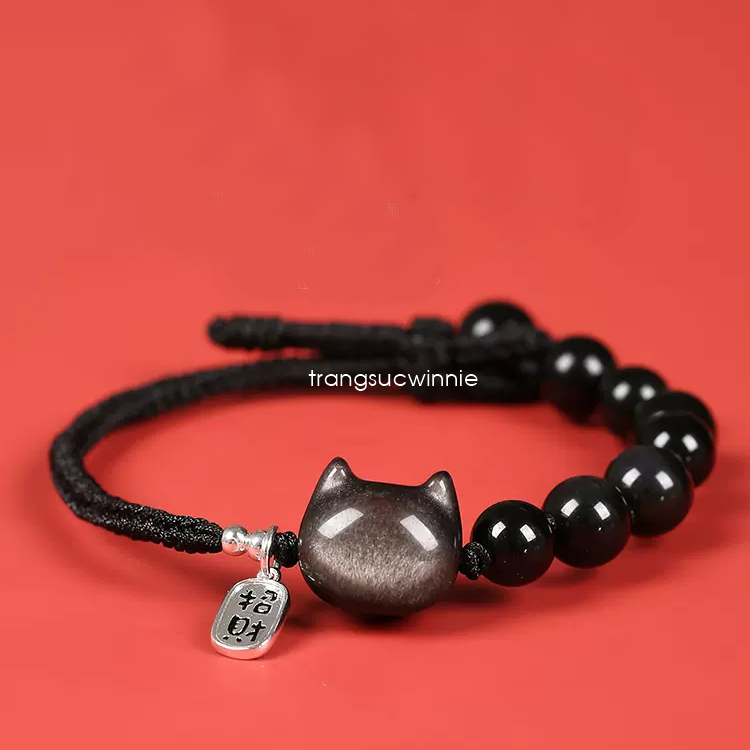  Lắc tay Mèo dây đen 