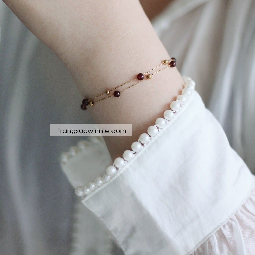  Lắc tay titan Garnet 