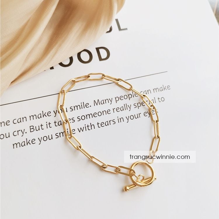  Lắc tay titan Golden chain OT 