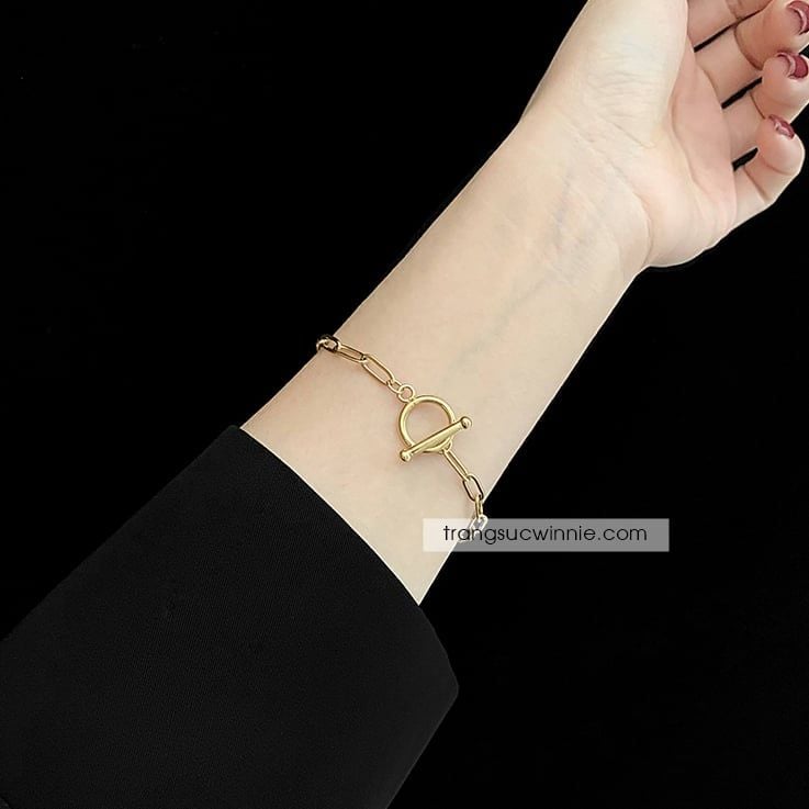  Lắc tay titan Golden chain OT 