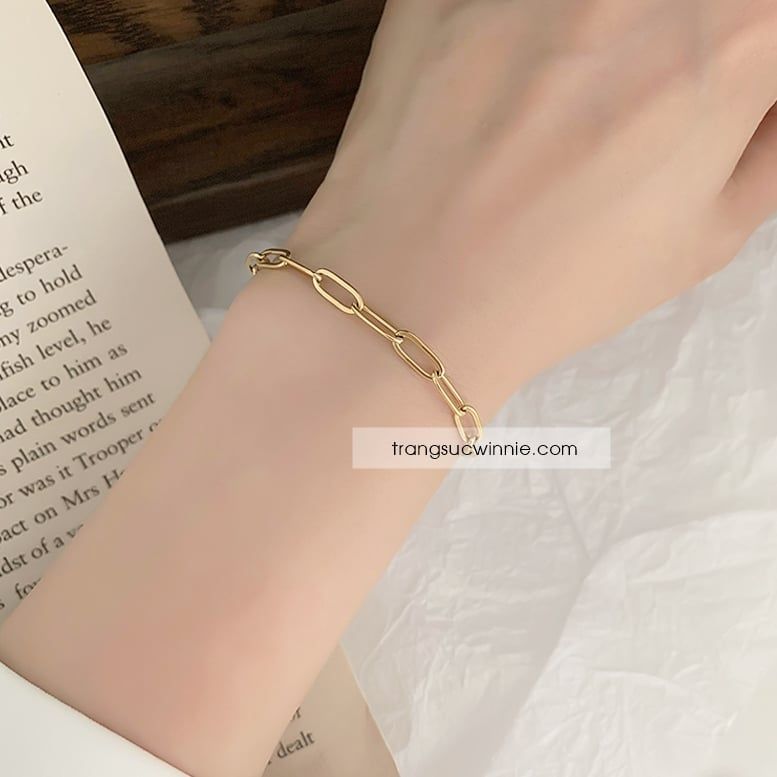  Lắc tay titan Golden chain OT 