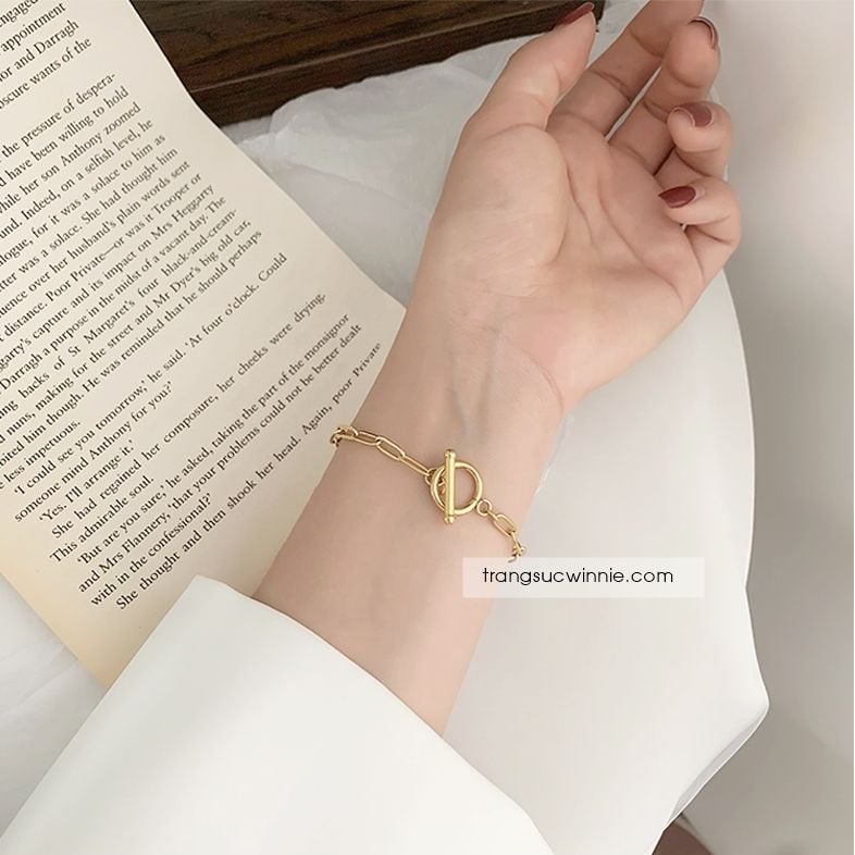  Lắc tay titan Golden chain OT 