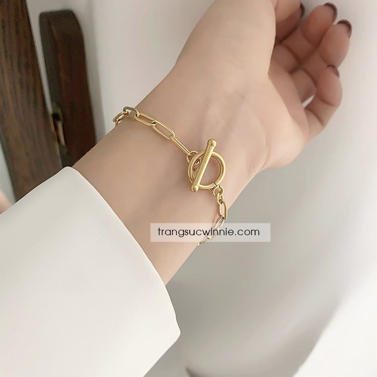  Lắc tay titan Golden chain OT 