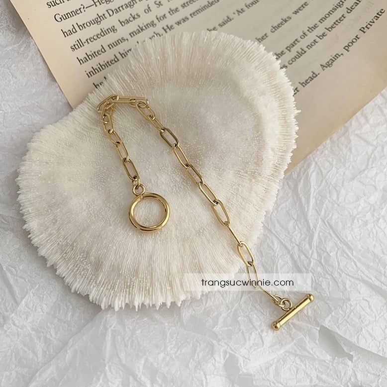  Lắc tay titan Golden chain OT 