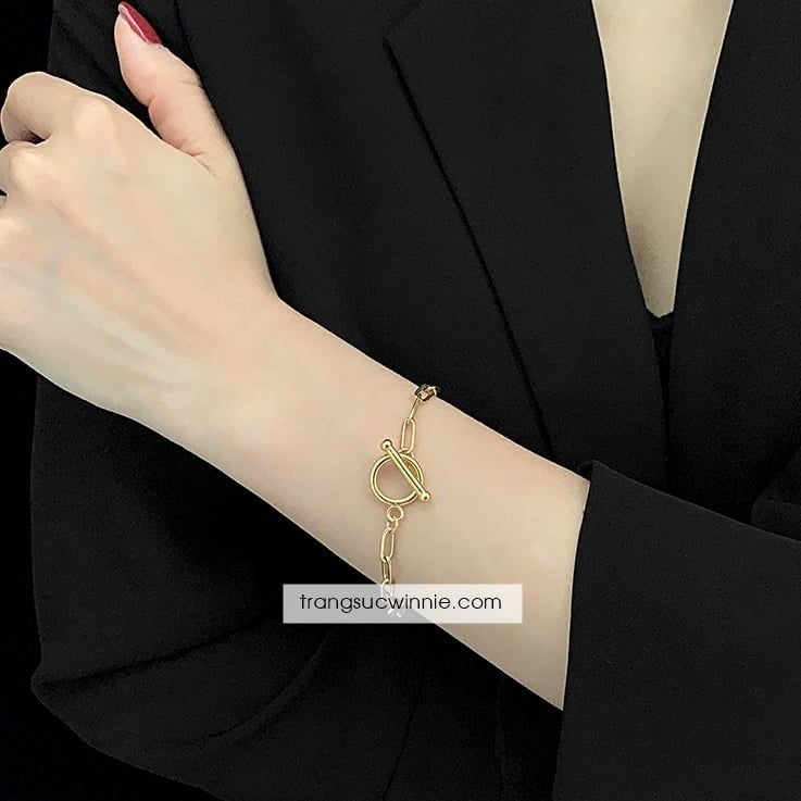  Lắc tay titan Golden chain OT 