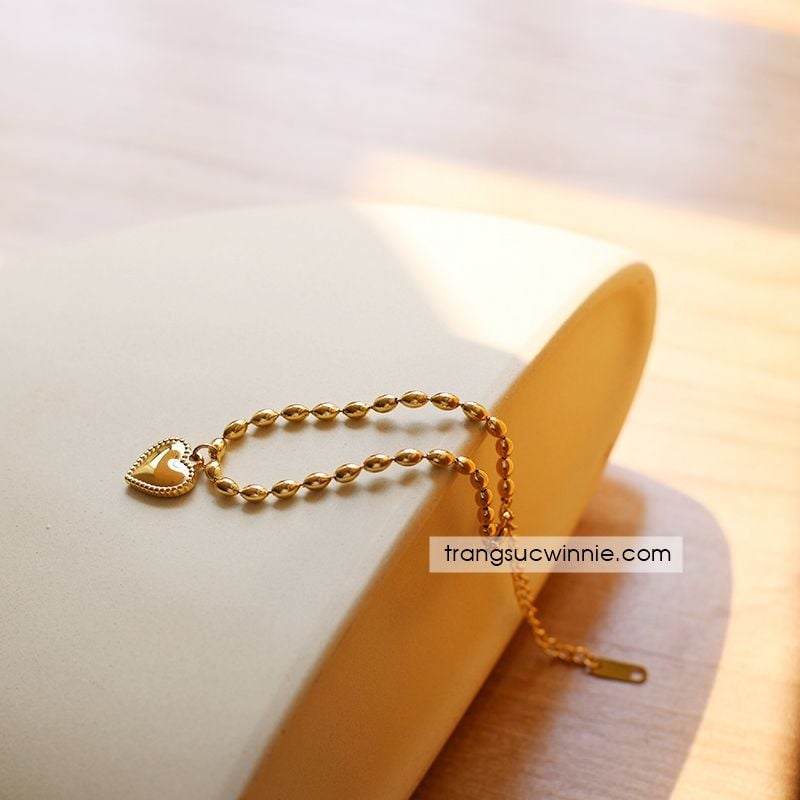  Lắc tay titan Heart grain 