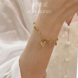  Lắc tay titan Heart peach chain VG 