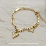  Lắc tay titan Heart peach chain VG 
