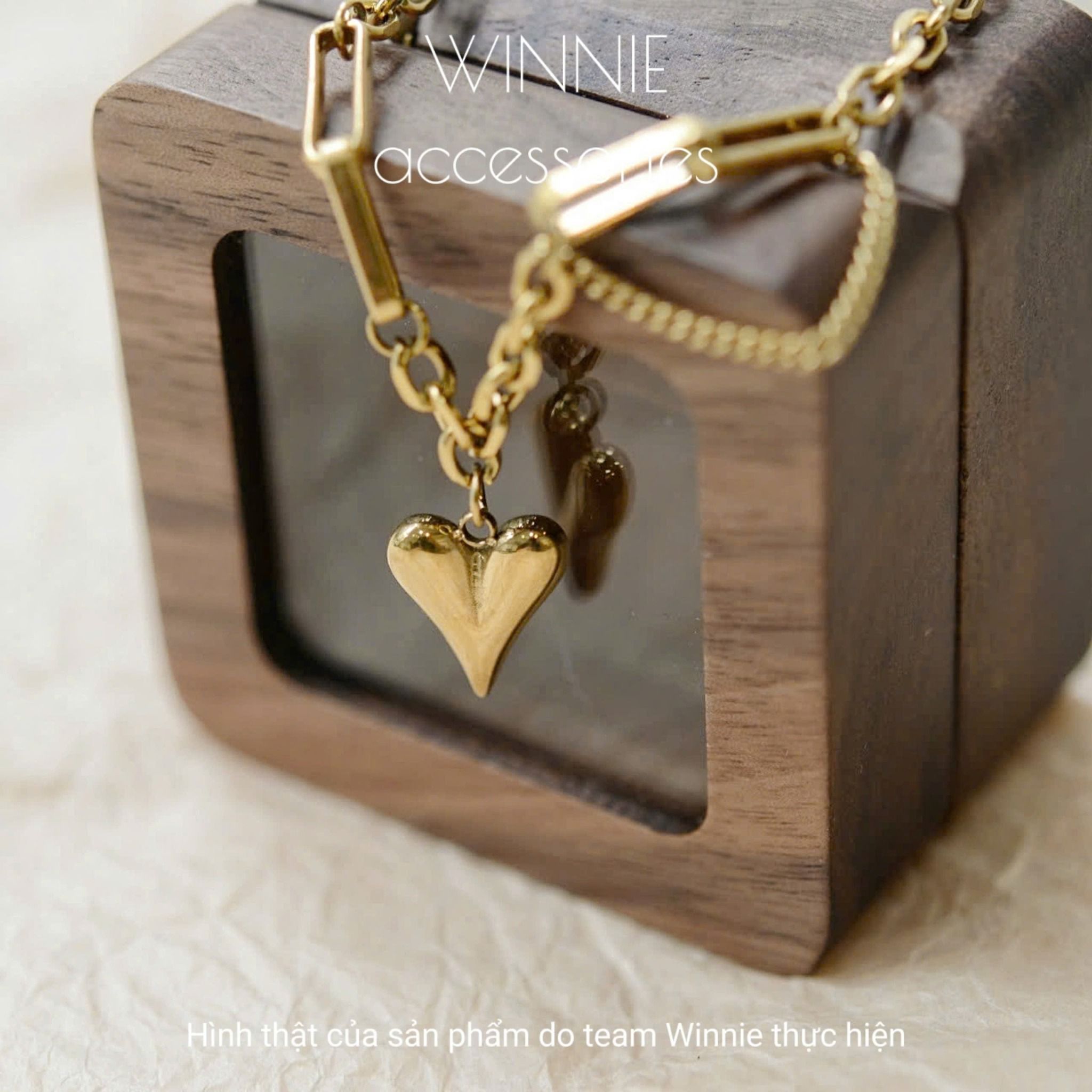  Lắc tay titan Heart peach chain VG 