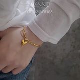  Lắc tay titan Heart peach chain VG 