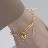  Lắc tay titan Heart peach chain VG 