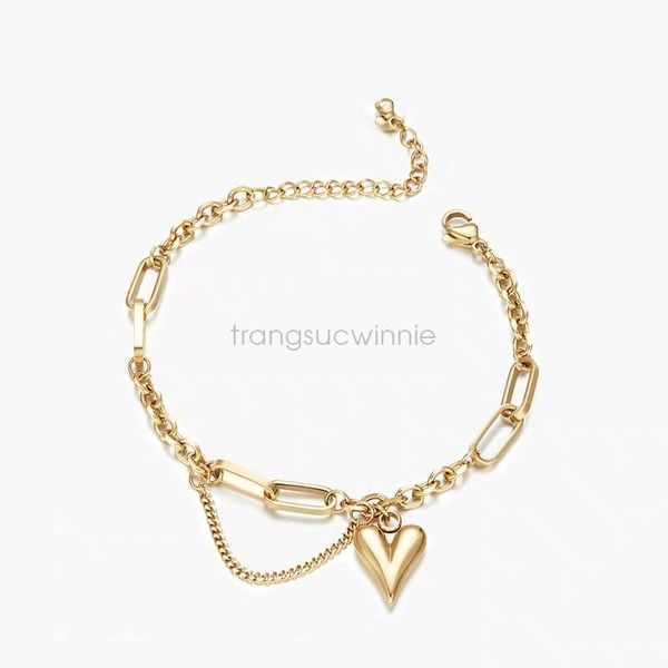  Lắc tay titan Heart peach chain VG 