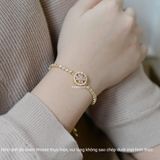  Lắc tay titan Hoa tròn 4 cánh hồng 
