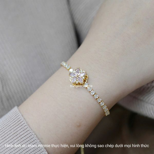  Lắc tay titan Hoa 5 cánh hồng 