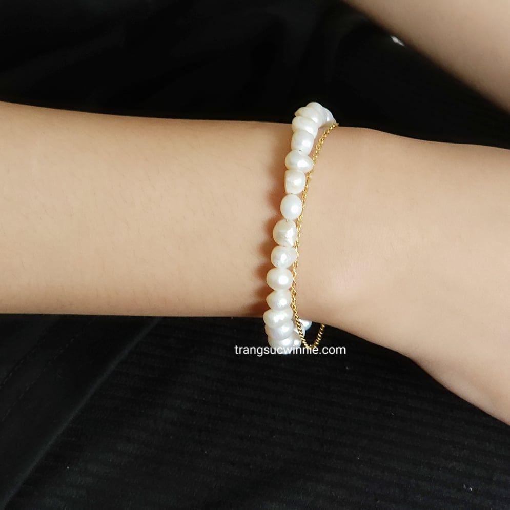  Lắc tay titan Ngọc trai dây 