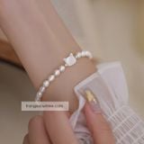  Lắc tay Ngọc trai mèo trắng 