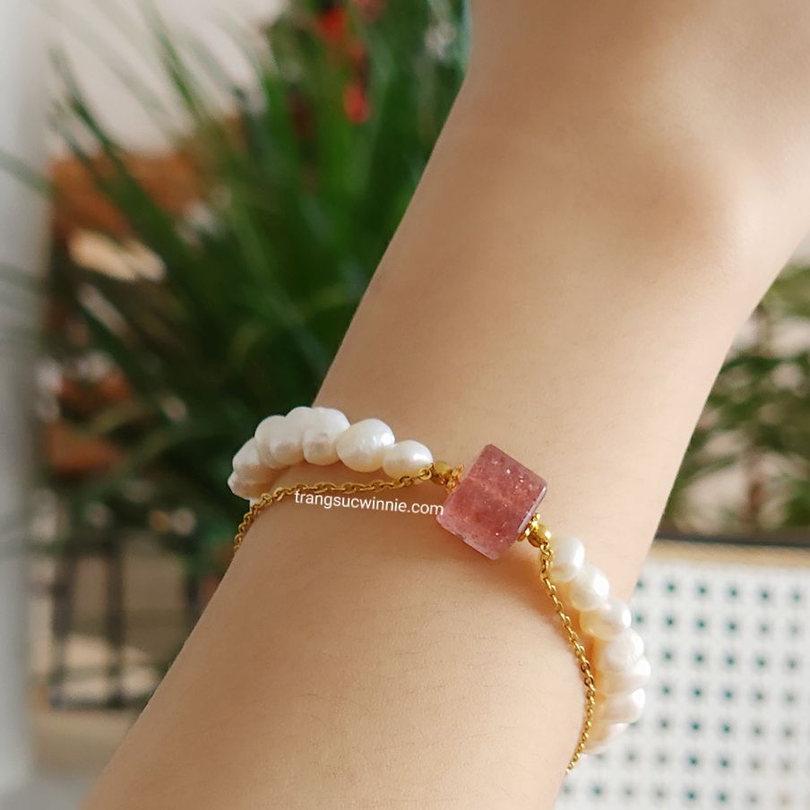  Lắc tay titan Ngọc trai ruby 