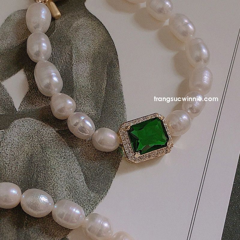  Lắc tay Ngọc trai lục bảo 