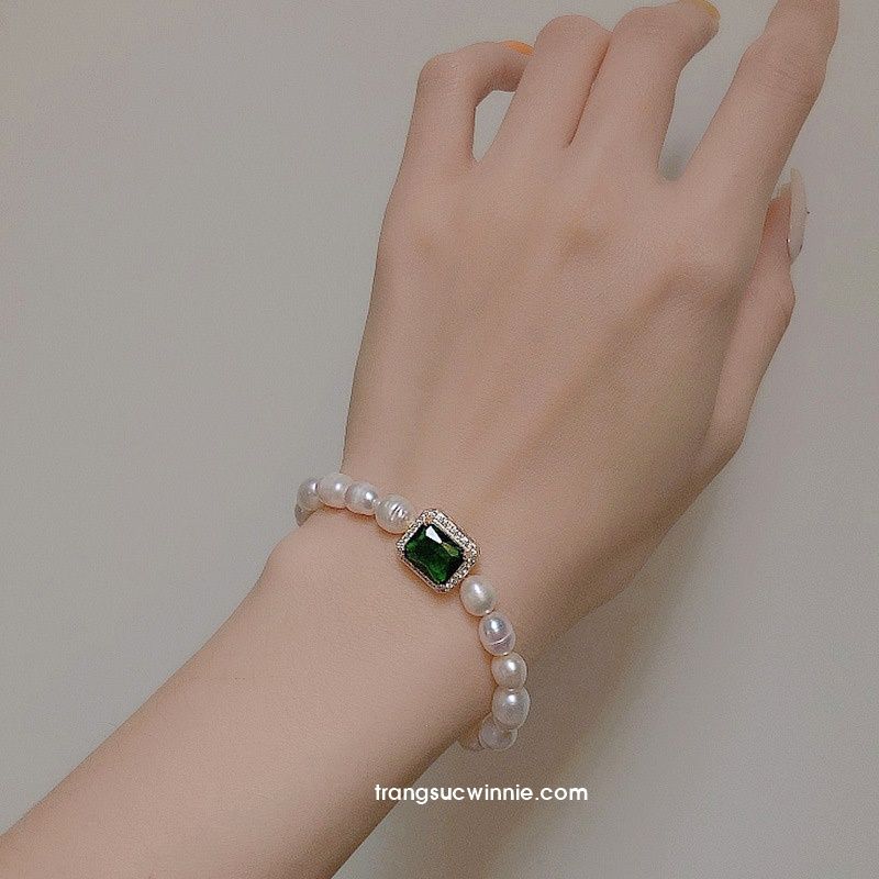  Lắc tay Ngọc trai lục bảo 