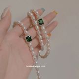  Lắc tay Ngọc trai lục bảo 