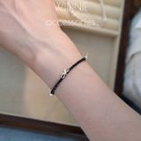  Lắc tay Bạc S925 Pha Lê Đen Nơ 