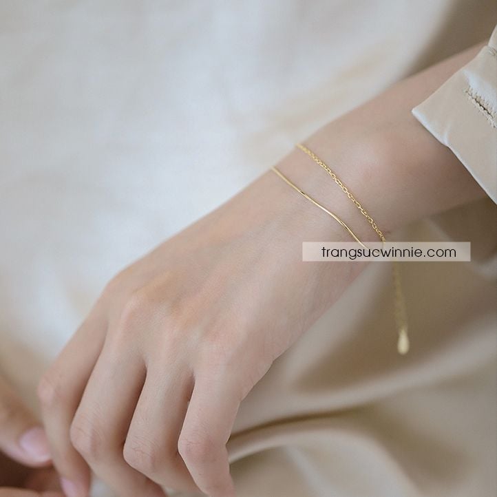  Lắc tay titan trơn mảnh twins 