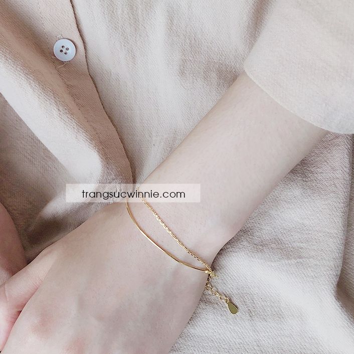  Lắc tay titan trơn mảnh twins 