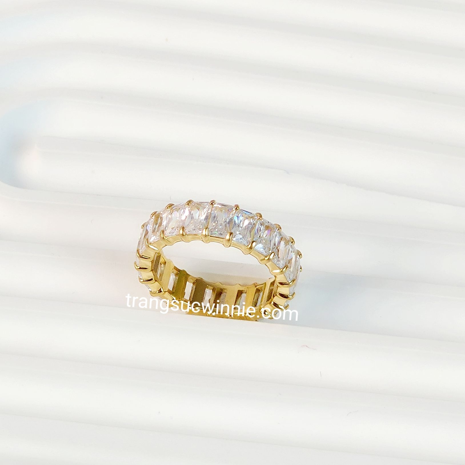  Nhẫn titan Baguette 