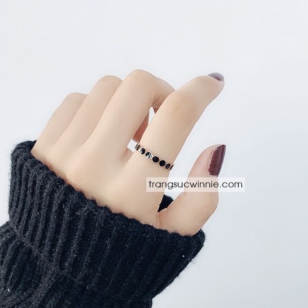  Nhẫn titan Black dot 