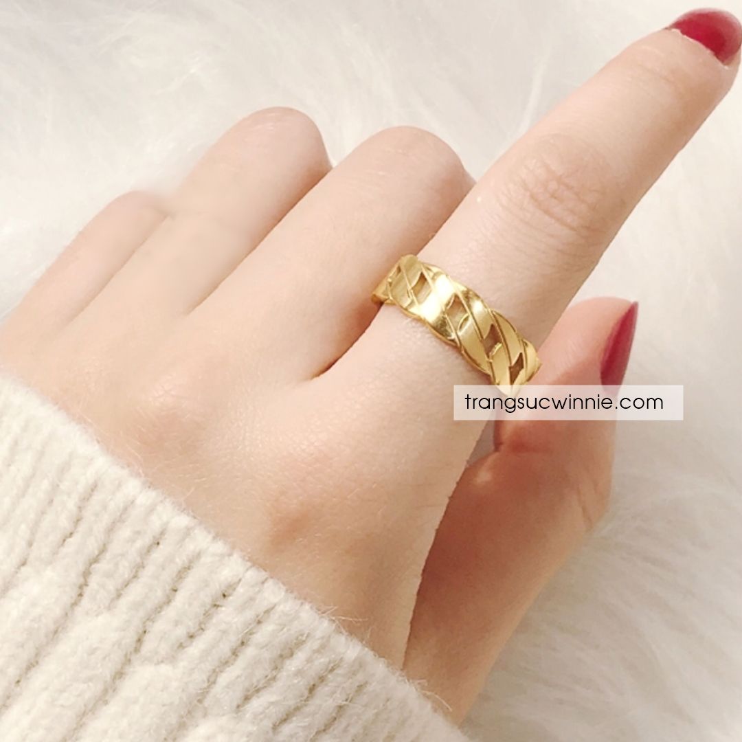  Nhẫn titan Flat chain L 